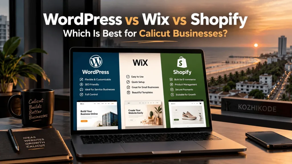 WordPress vs Wix vs Shopify comparison for Calicut businesses